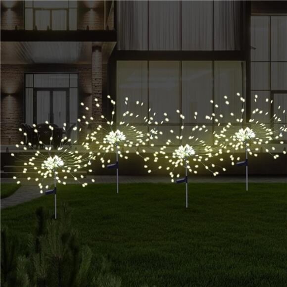 4 Pcs Solar Garden Light Outdoor,175 LED Solar Firework Lights for Yard, 2 modes - Picture 1 of 7